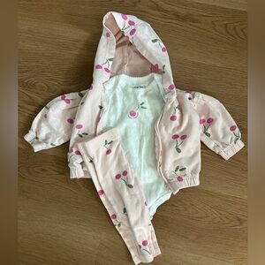 Carter's Pink Cherry Print Bodysuit Set